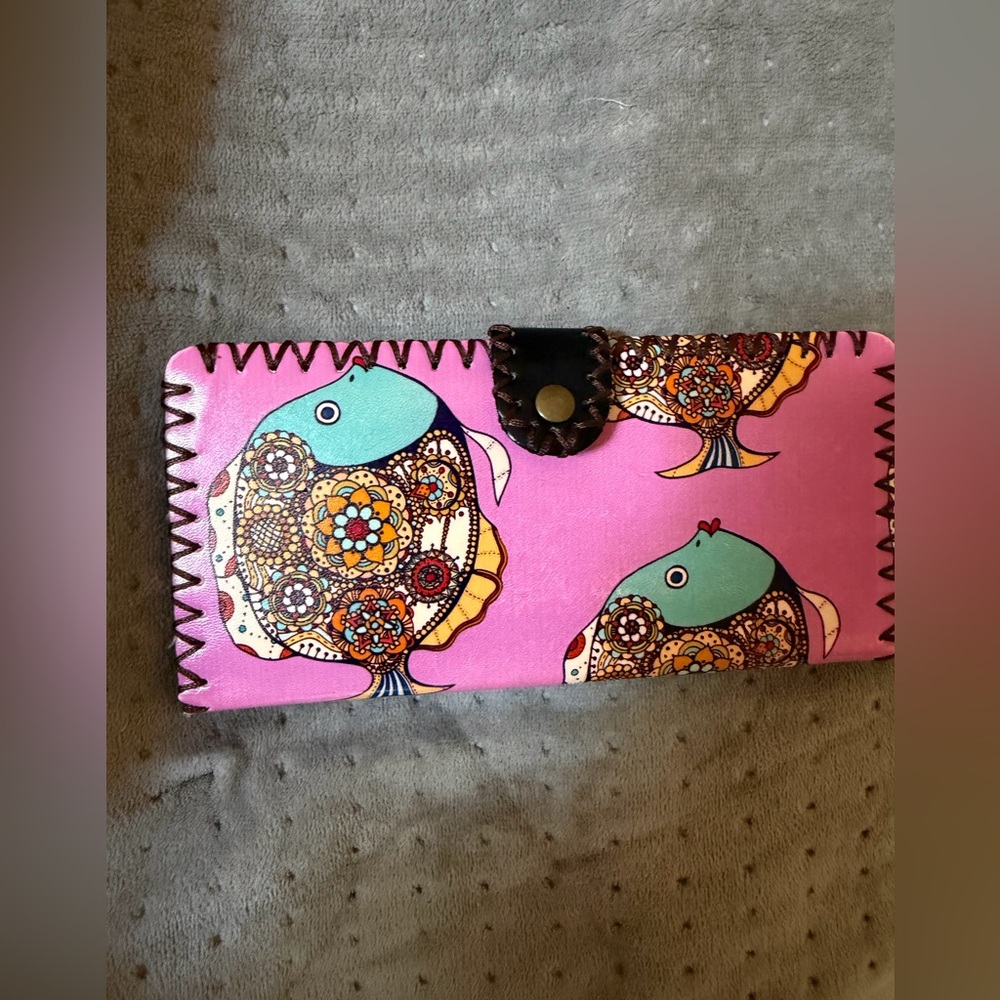 Colorful Fish Pattern Wallet handmade - Picture 3 of 6